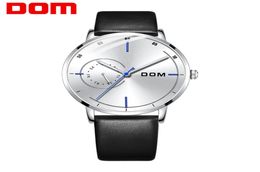 DOM New Fashion Men Watches Week Quartz Wristwatches 30M Waterproof Luminous Sport Leather Band Watches Men M1273BL7M2454016