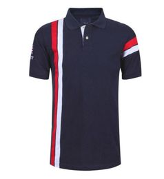 Men039s POLO Golf Shirt Tennis Striped Short Sleeve Sports Outdoor Tops Casual Daily Sporty Collar White British style Red Na8976224