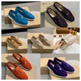 2024 New Luxurys Lora Pianas Loafers Women Men Dress Shoes Designer Fashion Business Leather Flat Low Suede Cow Oxfords Casual Moccasins Lazy Shoe