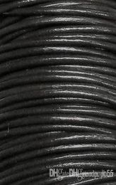 Whole 2mm Coffee Black shiping Genuine Round 100 COW Real Leather Jewelry Cord String For Bracelet Necklace e2230804