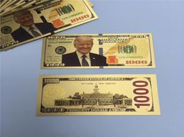 Donald Trump Dollar US President Banknote Gold Foil Bills America General Election Supply Souvenirs fake Money coupon Gifts E8170415