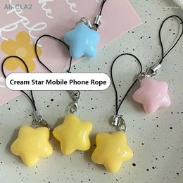 Keychains Kawaii Color Pentagram Resin Pendant Phone Lanyard Backpack Charms Ins Earphone Case Accessories Creative Couple Gifts