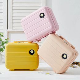 Suitcases 16 Inch Portable Hand Suitcase Travel Luggage Women Cosmetic Makeup Case Gift Box Child Student Storage Organiser Bag