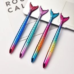 Pens 120Pcs Mermaid Shape Ballpoint Pens Gradient Colourful Beautiful Fish Tail Gift Pen Stationery Cartoon Gel Pens