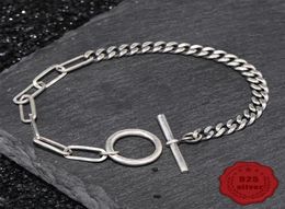 100 S925 sterling silver bracelet personality simple Jewellery retro fashion chain shape student birthday 2019 Bracelets2290231