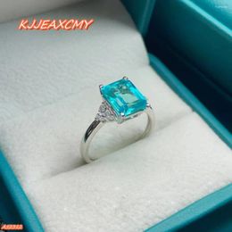 Cluster Rings KJJEAXCMY Boutique Jewellery 925 Sterling Silver Natural Gem Topaz Women's Blue Ring Party Birthday Christmas Gift Year