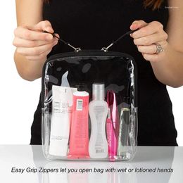 Storage Bags Transparent Cosmetic Bag PVC Women Zipper Clear Makeup Beauty Case Travel Make Up Organiser Bath Toiletry Wash