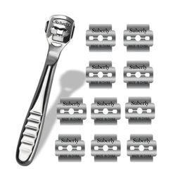 Hand Foot File Care Corn Cuticle Remover Shaver Blade Smooth Feet Pedicure Callus Skin Remover Care Tool 10Pcs Shaving Blades2212524