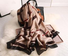 Designer 2020 Women Silk Scarf Luxury Striped Print Female Shawls Foulard Lady Hijab Beach Scarfs Stoles1376164