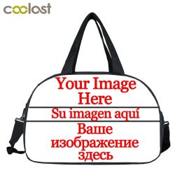 Bags Custom Your Image Logo Name Travel Totes Women Travel Bags Multifunctional Female Handbags Waterproof Duffle Bag Shose Holder