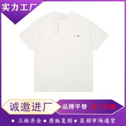 Designer Correct Version Luxury CEL Classic Basic Solid Color Small Letter Printed Men's Women's OS Loose Short Sleeved T-Shirt