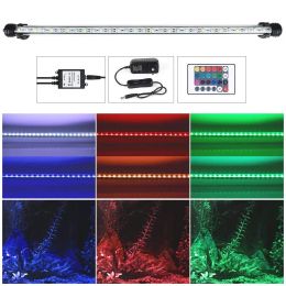 Aquariums Aquarium Fish Tank LED Light RGB Colourful Underwater Submersible Light Bar Waterproof 5050 SMD Aquatic Decor Lamp With Remote