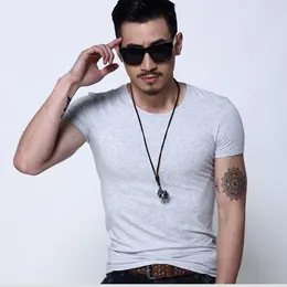 Men's Suits B1790 MRMT V Collar Men T-Shirt Cotton Tight Fitting Short Sleeved Male Vest Pure Colour T Shirt For Man Clothing