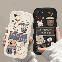 Cell Phone Cases Silicone curved bumper wave phone case for iPhone 11 15 12 13 14 Pro Max X XR XS 7 8 Plus 6S SE J240418