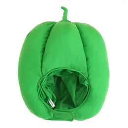 Party Supplies Plush Hat Halloween Cap Warm Cozy Green Pepper Design Winter Headwear Holiday