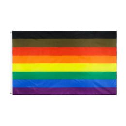 Banner Flags 3X5Fts 90X150Cm Philadelphia Phily Straight Ally Progress Lgbt Rainbow Gay Pride Drop Delivery Home Garden Festive Part Dhxjt