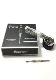 Jcvap straw with Titanium Nail Ceramic or Quartz Tip Mini Glass Pipe Oil Rig jcvap kit Dabber Straw pipe243p2519196