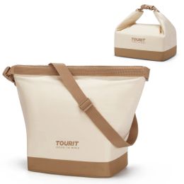 Bags TOURIT Lunch Bag for Women with Buckle Durable Lunch Box Foldable Tote Insulated Bag Thermal food bag carrier Bento Pouch