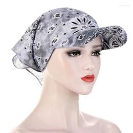 Ball Caps Fashion Women Cap Turban Head Scarf Headscarf Bandana Summer Printed Sun Protection Outdoor Hat Beach Accessories