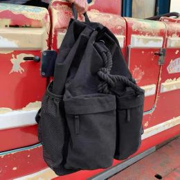 Backpacks Backpack Korean Canvas Unisex Solid Softback STRING Classic Soft Handle HighCapacity Backpacks Preppy Style