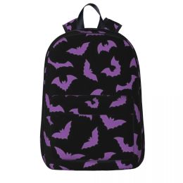 Backpacks Purple Bats Pastel Goth Candy Punk Backpacks Boy Girl Bookbag Students School Bag Kids Rucksack Travel Rucksack Shoulder Bag