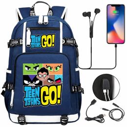 Backpack Cartoon Teen Titan Go Robin Schoolbag Travel Notebook Laptop Bags For Kids Students