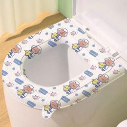 Toilet Seat Covers With Handle EVA Cover Washable Reusable Universal Cushion Adhesive Waterproof Closestool Mat Lavatory