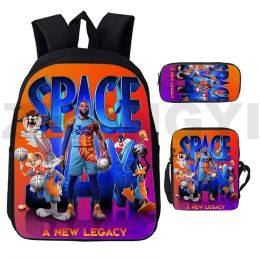 Backpacks Sac A Dos School Mochila Anime Bag Space Jam A New Legacy Backpack Men 3D Print Schoolbags Knapsack Basketball We Win