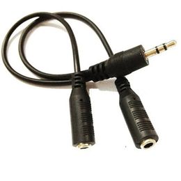 Y Splitter Cable 3.5 Mm 1 Male To 2 Dual Female Audio Cable for Earphone Headset Headphone MP3 MP4 Stereo Plug Adapter Jack