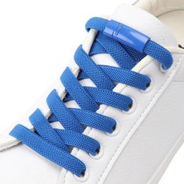 Shoe Parts 17 Colours No Tie Shoelaces Magnetic Metal Lock Elastic Laces For Sneakers Upgrade 0.8CM Bold Lazy Shoes Lace Accessories