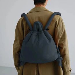 Backpack Travel Casual Puffer Bags For Women Luxury Designer Handbags Purse Nylon Soft Stuffing Cotton Drawstring Shoulder 240407