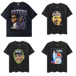 T-shirts Mens Hip Hop Men Washed T Shirt Future Rapper Graphic Print Black T-shirt Women Haruku Vintage 90s Tshirt Summer Short Sleeve Tees J230516 -shirt shirt ees