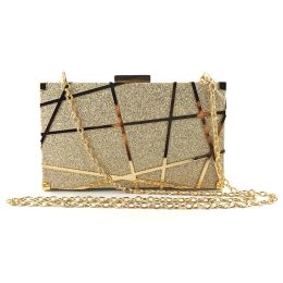 Bags Luxury Evening Bag Women Party Banquet Glitter Bag Gold Wedding Clutches Party Bag Prom Blingbling Chain Shoulder Bag Mujer Sac
