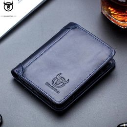 Wallets Bullcaptain Genuine Leather Men Short Wallet Fold Business Money Bags Male Driver Licence Purse Credit Card Holder Clutch JYB013