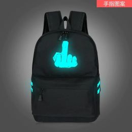 Backpacks Luminous Finger Student School Bag School Backpacks For Boy Girl Lock School Bag Black Men Back Packs 2022 New Arrival