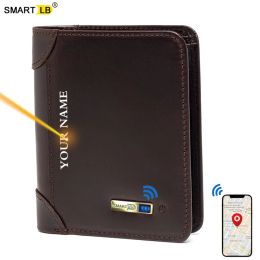 Wallets Smart Antilost wallets man genuine leather high quality short wallets purses men's purse Men Coin Purse thin Small Walet Pocket