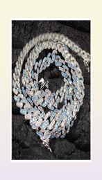 Iced Out Miami Cuban Link Chain Sea Blue Mens Gold Chains Necklace Bracelet Fashion Hip Hop Jewellery 9MM307x8513404