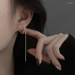 Dangle Earrings Trend S925 Silver Needle Long Wire Tassel Chain Drop Earring Women's Ear Line Straight Hanging Earings Jewelry Gifts