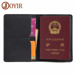 Holders JOYIR Genuine Leather Men's Passport Cover Wallet Travel Card Case Passport Holder Women and Men's Vintage Business Card Holder