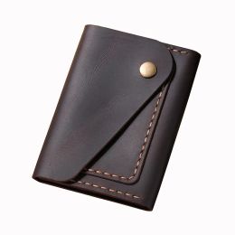 Holders Genuine Leather Credit Card Holder Men Pure Handmade Wallet for Cards Luxury Crazy Horse Leather Luxury Business Cardholder