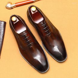 Dress Shoes Sapato De Couro Masculino Italian Leather For Men Chaussures Hommes Luxe Italien Office