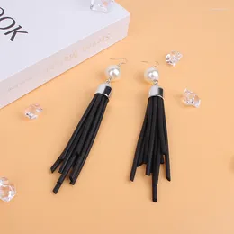 Dangle Earrings YD&YDBZ Gothic Long Tassel Women Current Pearl Pendant Earring Jewellery Matching Trendy Black Rubber Ear Accessories