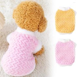 Dog Apparel Doggy Winter Wear Korean Style Twist Short Sleeve Pet Sweatshirt Cozy Coat For Warm Two-legged Puppy Clothes