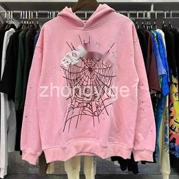 Men Designer Spider Hoodie Sweater Sweatshirts Hoodie Young Thug 555555 Angel Pullover Pink Red Hooded Pants High Quality Heavy Fabric Pullover Sweatshirts 6FGN