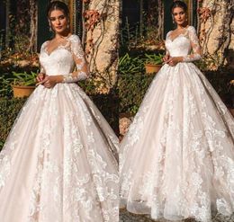 Swseet Heart Neck Wedding Dresses Long Sleeve Lace Country Boho Wedding Gowns Plus Size Wedding Dresses Bridal Gowns Robe De Marie7392591