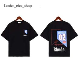 Rhude Shirt Couple Style 24ss Top Quality Loose Mens Deigner T Shirt Casual Fashion Short Sleeve Europe America Men Women Round Neck US Size S-xxl 478