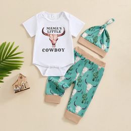 Clothing Sets CitgeeSummer Infant Baby Boys Outfit Short Sleeve Letter Head Print Romper Cactus Pants Hat Clothes