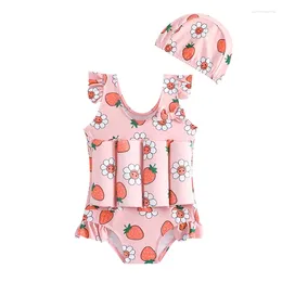 Women's Swimwear Girl Buoyancy Swimsuit 1-5 Years Children Floating One Pieces With Cap Summer Toddler Infant Girls Swimming Suits