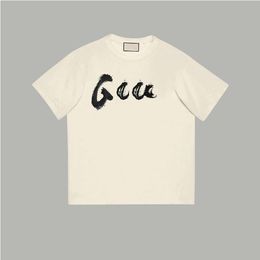 Verified Version Correct Version 2024 Early Spring Light Luxury New Front and Rear Graffiti Letter Printed Short Sleeved T-shirt for Men and Women