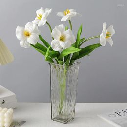 Decorative Flowers Artificial Flower Arrangement With Large Petals Blooming Fake Real Touch Home Wedding Decoration Diy 1Pc